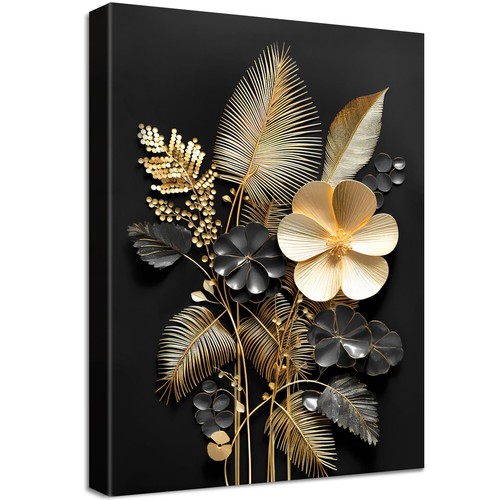 Fiori oro nero quadri - in,