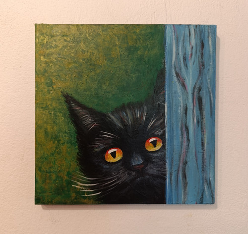 Gatto nero quadro moderno